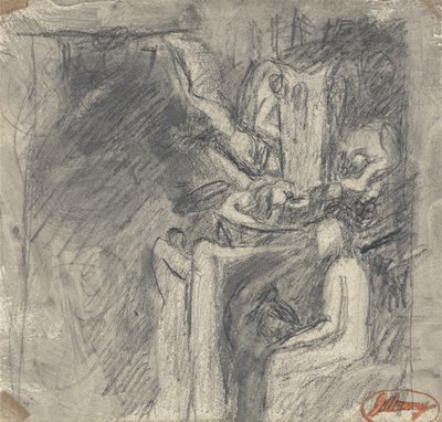The Temptation of Christ, c.1796 (grafit på vävt papper) av George Romney