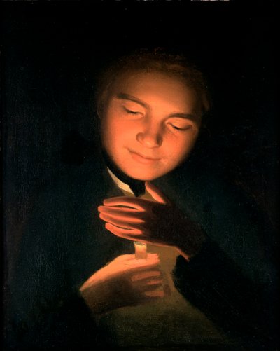 Konstnärens bror James, med ett ljus, 1761 av George Romney
