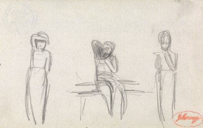 Tre studier av en ung flicka av George Romney