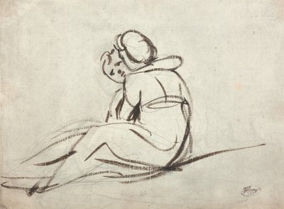 Två barn som kramas av George Romney