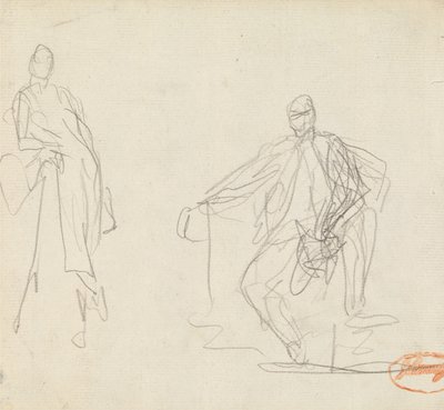 Två figurstudier 30 av George Romney