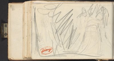 Två figurer i fladdrande kläder av George Romney