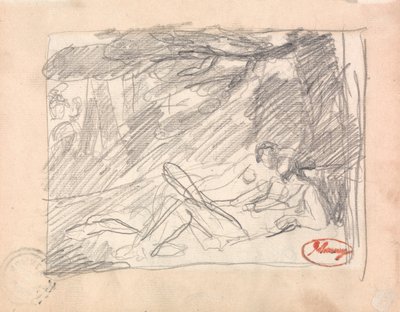 Två älskande i ett landskap av George Romney