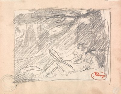 Två älskande i ett landskap av George Romney