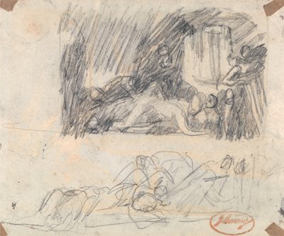 Två studier för ”John Howard besöker ett lazaret” av George Romney