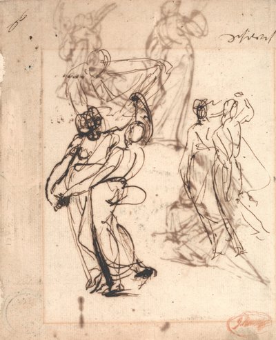 Två studier av dansande par av George Romney