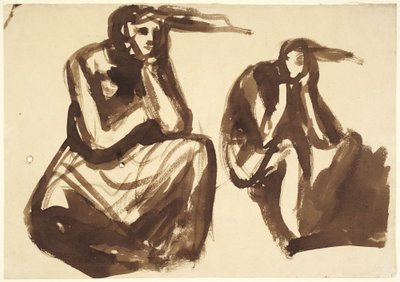 Två studier av Medea som överväger att mörda sina barn av George Romney