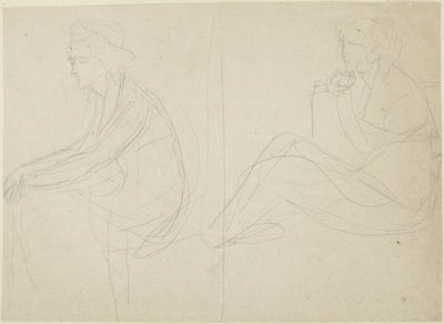 Två studier av en sittande kvinna av George Romney