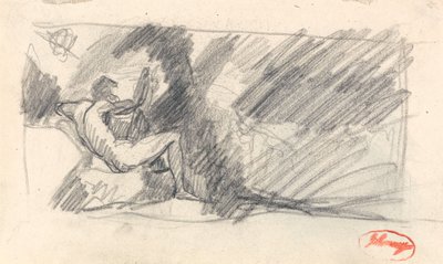 Studie av okänd figur av George Romney