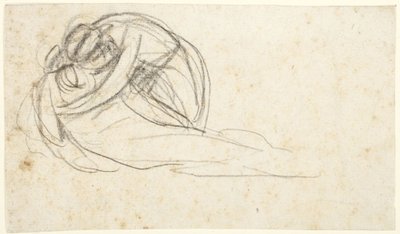 Kvinna som omfamnar en liggande figur  (baksida: den nedre halvan av två stående figurer) av George Romney