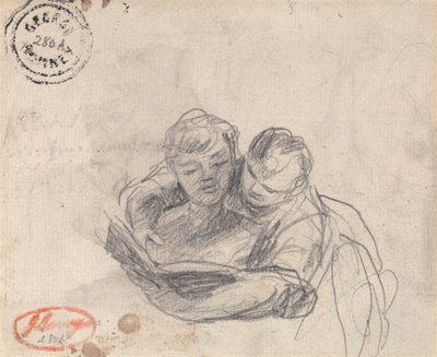 Kvinna som lär ett barn att läsa av George Romney