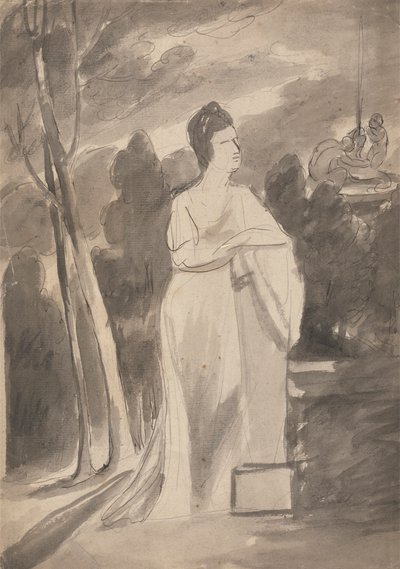 Kvinna vid en kolumn av George Romney