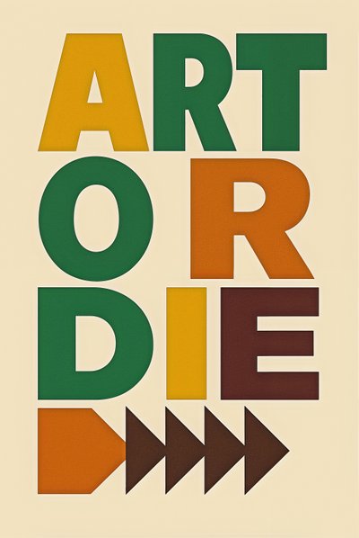 Art or Die, 2024 (akryl på duk) av George Rosaly