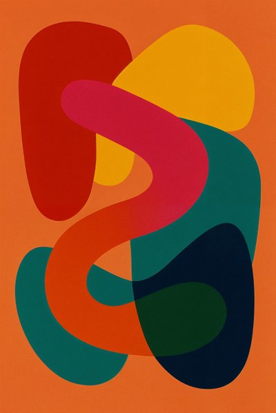 Balans i kaos, 2025 (akryl på duk) av George Rosaly