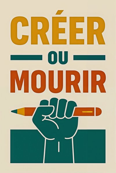 Create or Die-French, 2025 (akryl på duk) av George Rosaly