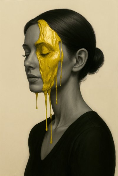 Crowned in Silence, 2025 (akryl på duk) av George Rosaly