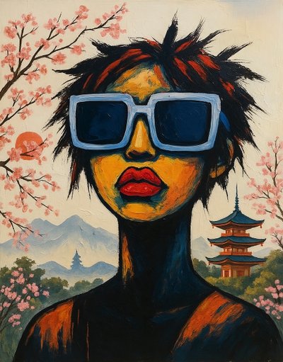 Echos of Truth, 2025 (akryl på duk) av George Rosaly