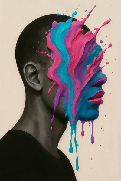 Electric Identity, 2025 (akryl på duk) av George Rosaly