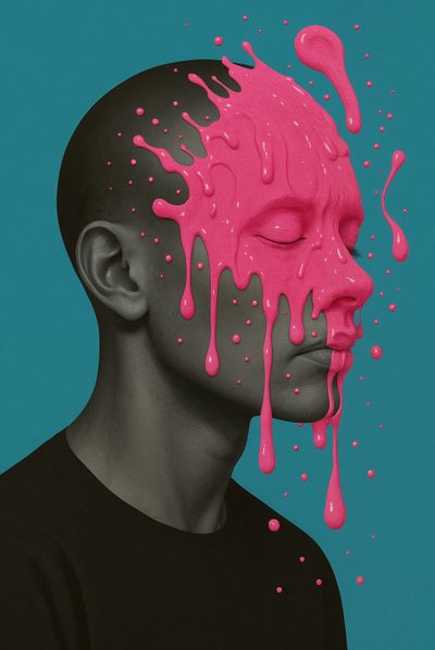 Glossed Over, 2025 (akryl på duk) av George Rosaly