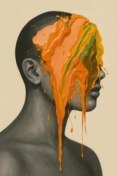 Golden Noise, 2025 (akryl på duk) av George Rosaly