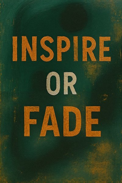 INSPIRE OR FADE, 2025 (akryl på duk) av George Rosaly