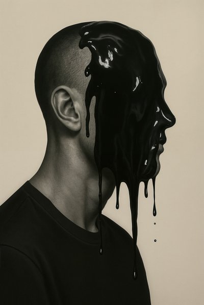 Mutes Signal, 2025 (akryl på duk) av George Rosaly