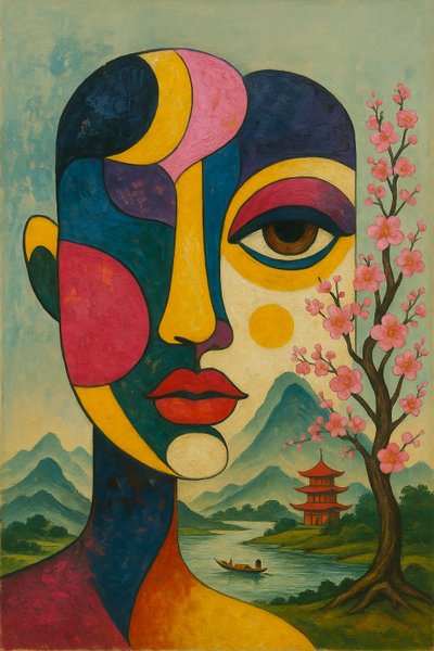 Peace in Bloom, 2025 (akryl på duk) av George Rosaly