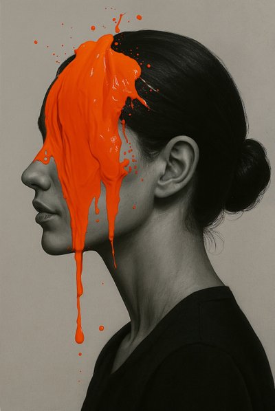 Signal in Silence, 2025 (akryl på duk) av George Rosaly