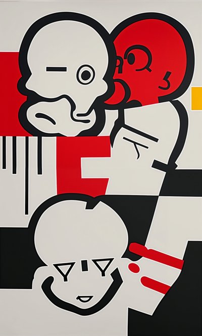 "Systems of Emotion", 2024 (Akryl på duk) av George Rosaly