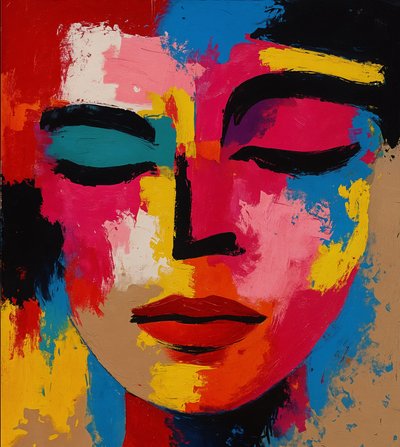 Tangled Frequencies, 2025 (akryl på duk) av George Rosaly