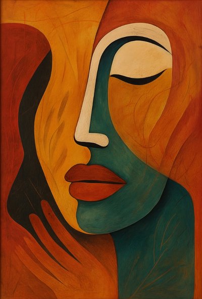 The Mask We Wear, 2025 (akryl på duk) av George Rosaly