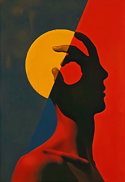 The Minds Eclipse, 2025 (akryl på duk) av George Rosaly