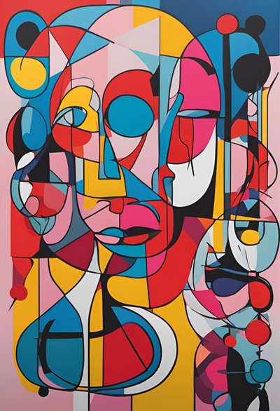 Vivid Reflections, 2024 (akryl på duk) av George Rosaly