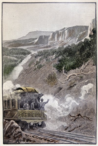 Det var lika vackert som Wyoming National Park (sida 285) i "The Testament of an Excentric" av Jules Verne av George Roux