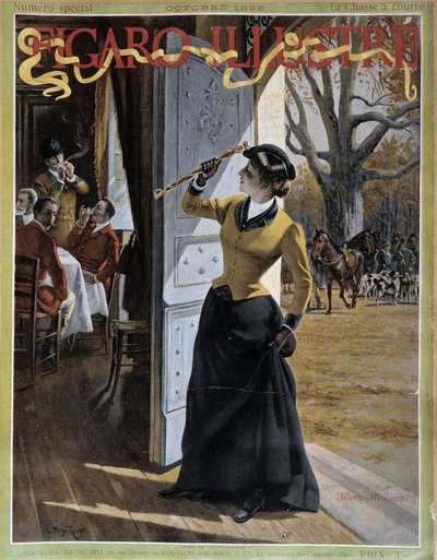 Kvinna i jaktdräkt - i "" Figaro Illustrated"" från oktober 1895 av George Roux