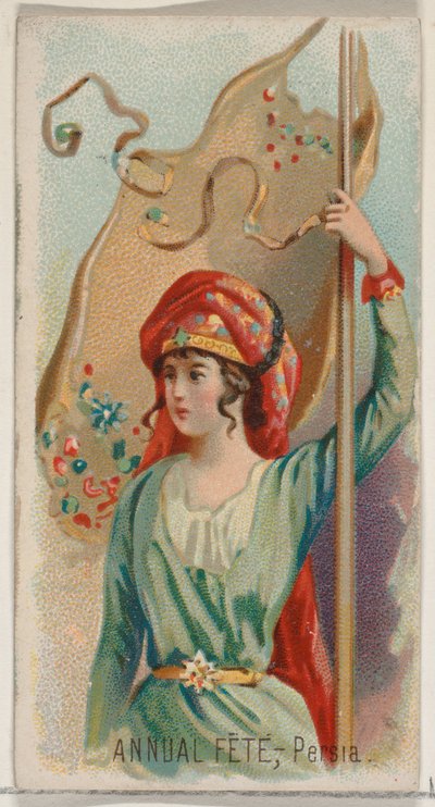 Annual Fête, Persia, från Holidays-serien N80 för cigaretter av märket Duke, 1890., 1890. av George S. Harris and Sons