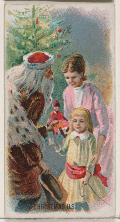 Christmas, USA, från Holidays-serien N80 för cigaretter av märket Duke, 1890., 1890. av George S. Harris and Sons