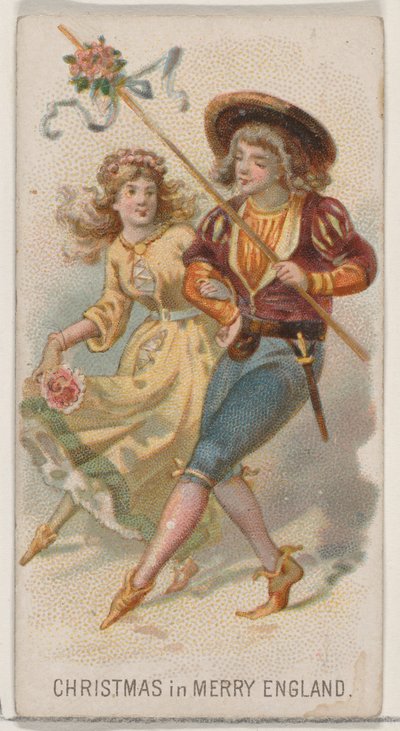 Christmas in Merry England, från Holidays-serien N80 för cigaretter av märket Duke, 1890., 1890. av George S. Harris and Sons