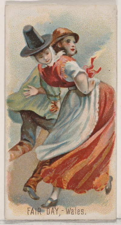 Fair Day, Wales, från Holidays-serien N80 för cigaretter av märket Duke, 1890., 1890. av George S. Harris and Sons