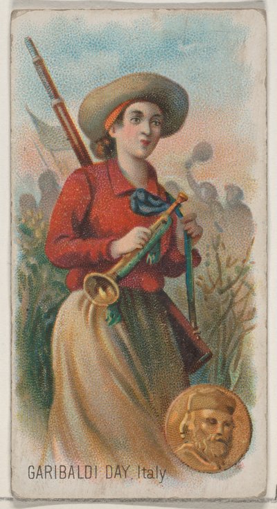 Garibaldi Day, Italien, från Holidays-serien N80 för cigaretter av märket Duke, 1890., 1890. av George S. Harris and Sons
