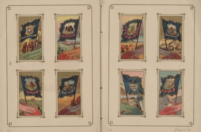 Flaggor för alla nationer och USA - sidorna 39 och 40, 1887 av George S. and Sons Harris