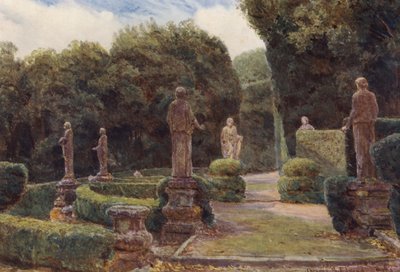 Italienska trädgårdar: Villa Colonna (färglitografi) av George Samuel Elgood