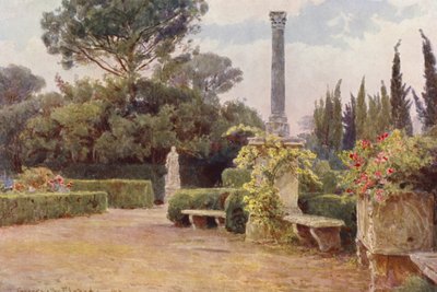 Italienska trädgårdar: Villa Medici (färglitografi) av George Samuel Elgood