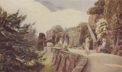 The Lower Terrace, Berkeley Castle av George Samuel Elgood