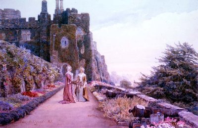 Terrassen på Berkeley Castle, Gloucestershire av George Samuel Elgood