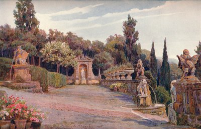 Övre terrassen, Villa Imperiale, Genua, 1900 av George Samuel Elgood