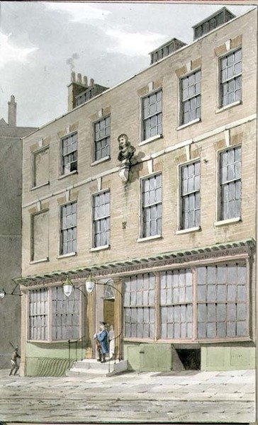 Grecian Coffee House, Devereaux Court, 1809 av George Shepherd