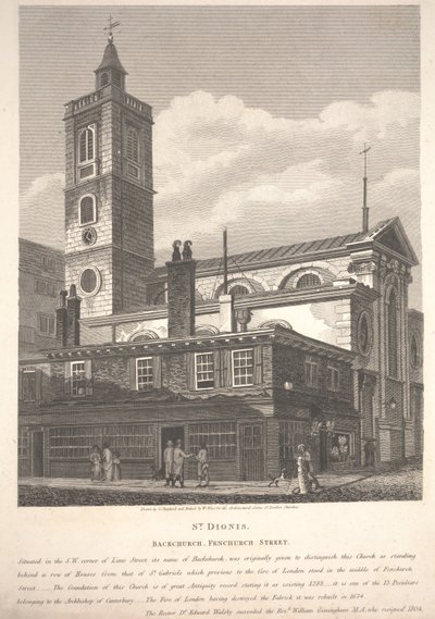 St. Dionis, Backchurch, Fenchurch Street, graverad av William Wise av George Shepherd