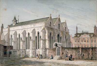 Utsikt över Temple Church, City of London, 1811. av George Shepherd