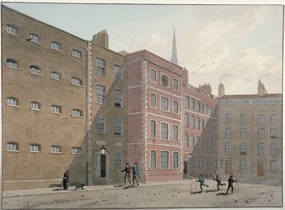 Utsikt över fyrkanten vid Bridewell, City of London, 1810 av George Shepherd